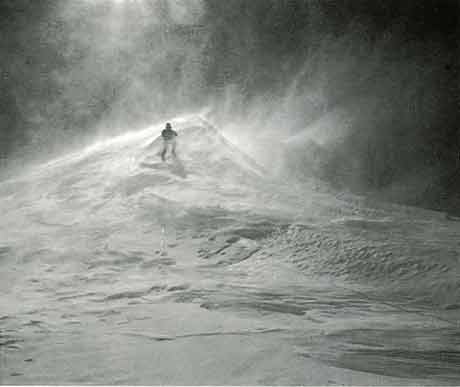 
On the summit ridge of Shishapangma in a storm on May 28, 1981 - All Fourteen 8000ers (Reinhold Messner) book
